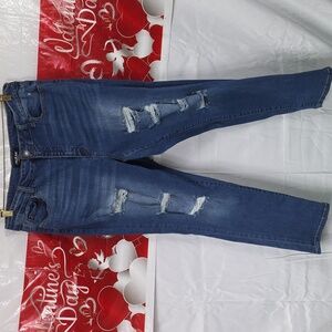 Enjean Womens 2X Blue Denim Jeans (W177) Stretch